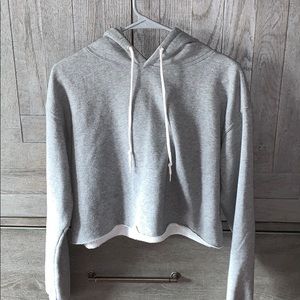 Gray Cropped Hoodie
